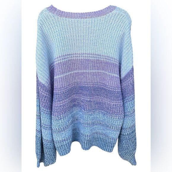 Time and Tru's Shaker Sweatercrewneck Drop-shoulder longsleeves ribbed cuffs - Picture 4 of 7